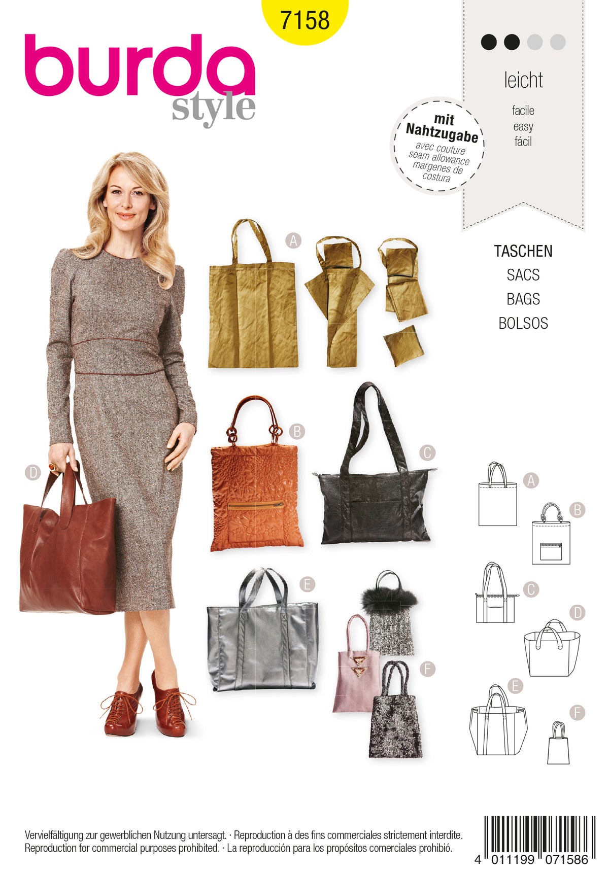 Patron Burda n°7158 - Sacs