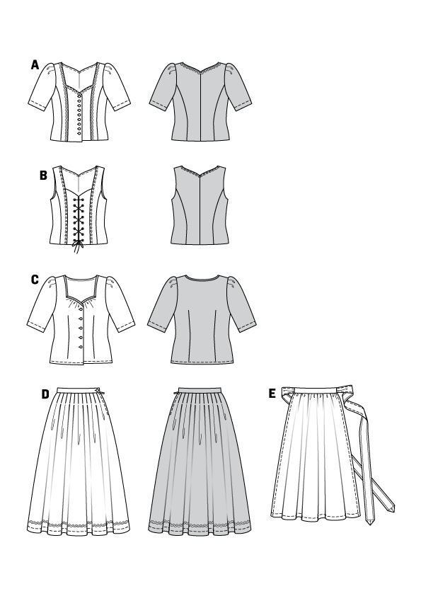 Patron Burda n°7870 - Robe tyrolienne