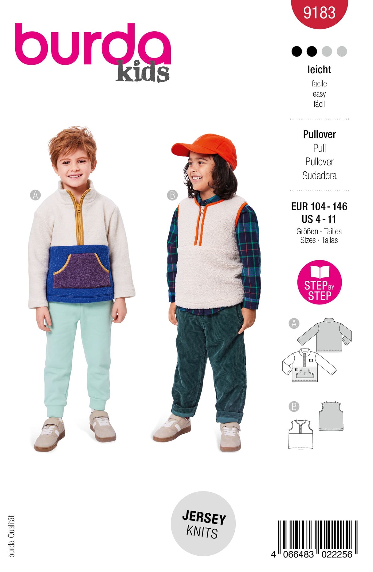 Patron Burda n°9183 - Pull et gilet enfant
