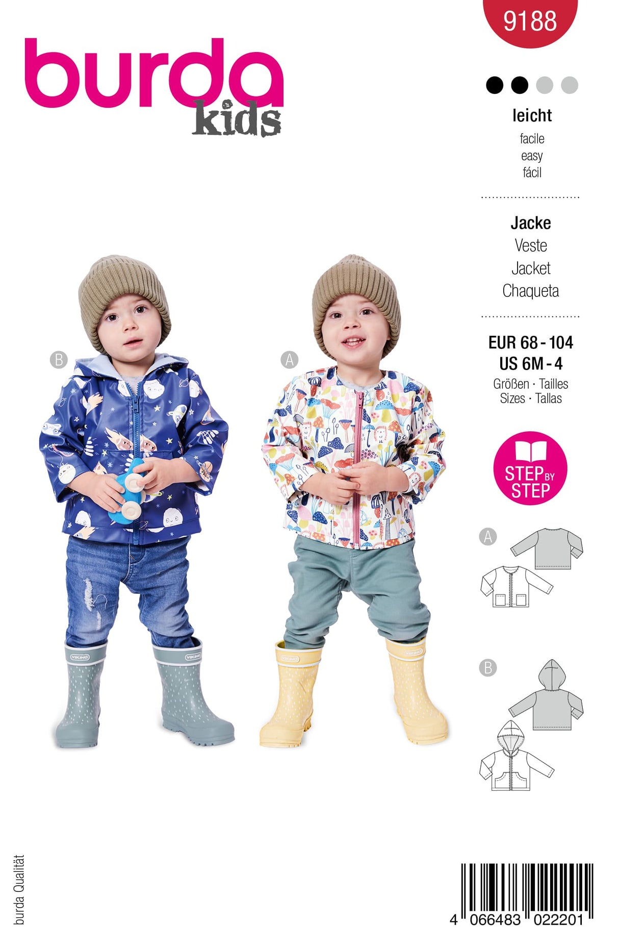 Patron Burda n°9188 - Vestes bébé