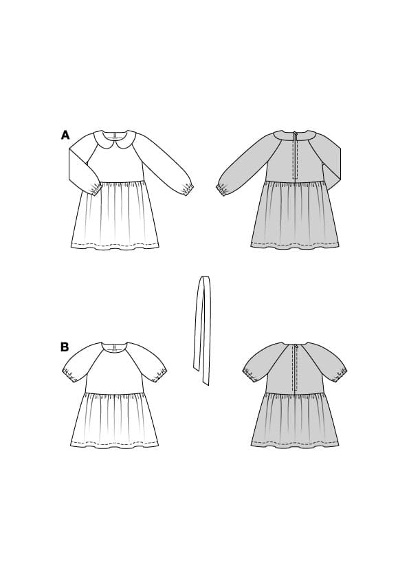 Patron Burda n°9189 - Robes fille