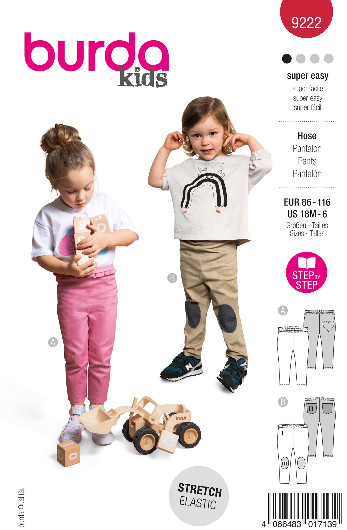 Patron Burda n°9222 - Pantalon pour enfants