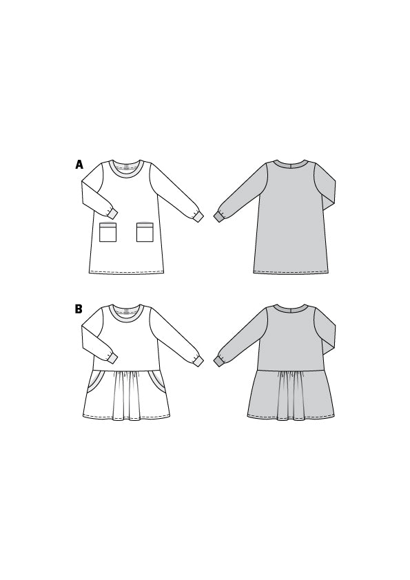 Patron Burda n°9286 - Robe façon tee-shirt pour enfants