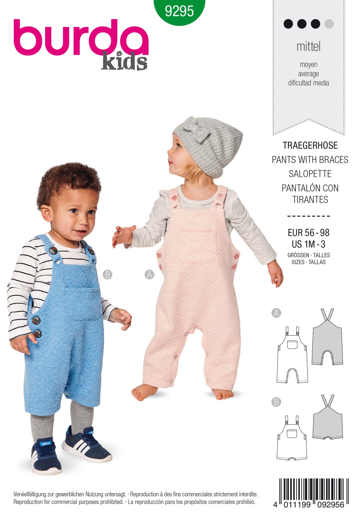 Patron Burda n°9295 - Salopette pour bébé