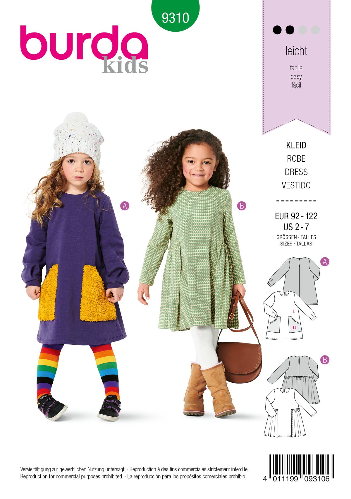 Patron Burda n°9310 - Robe avec poches