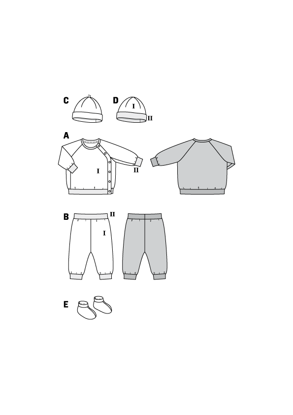 Patron Burda n°9315 - Ensemble bébé