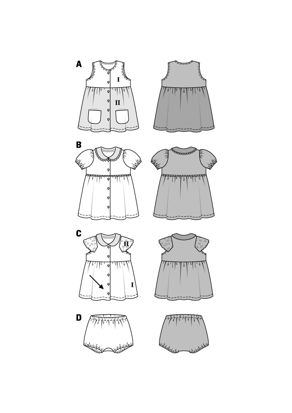 Patron Burda n°9357 – Robe et pantalon pour enfant