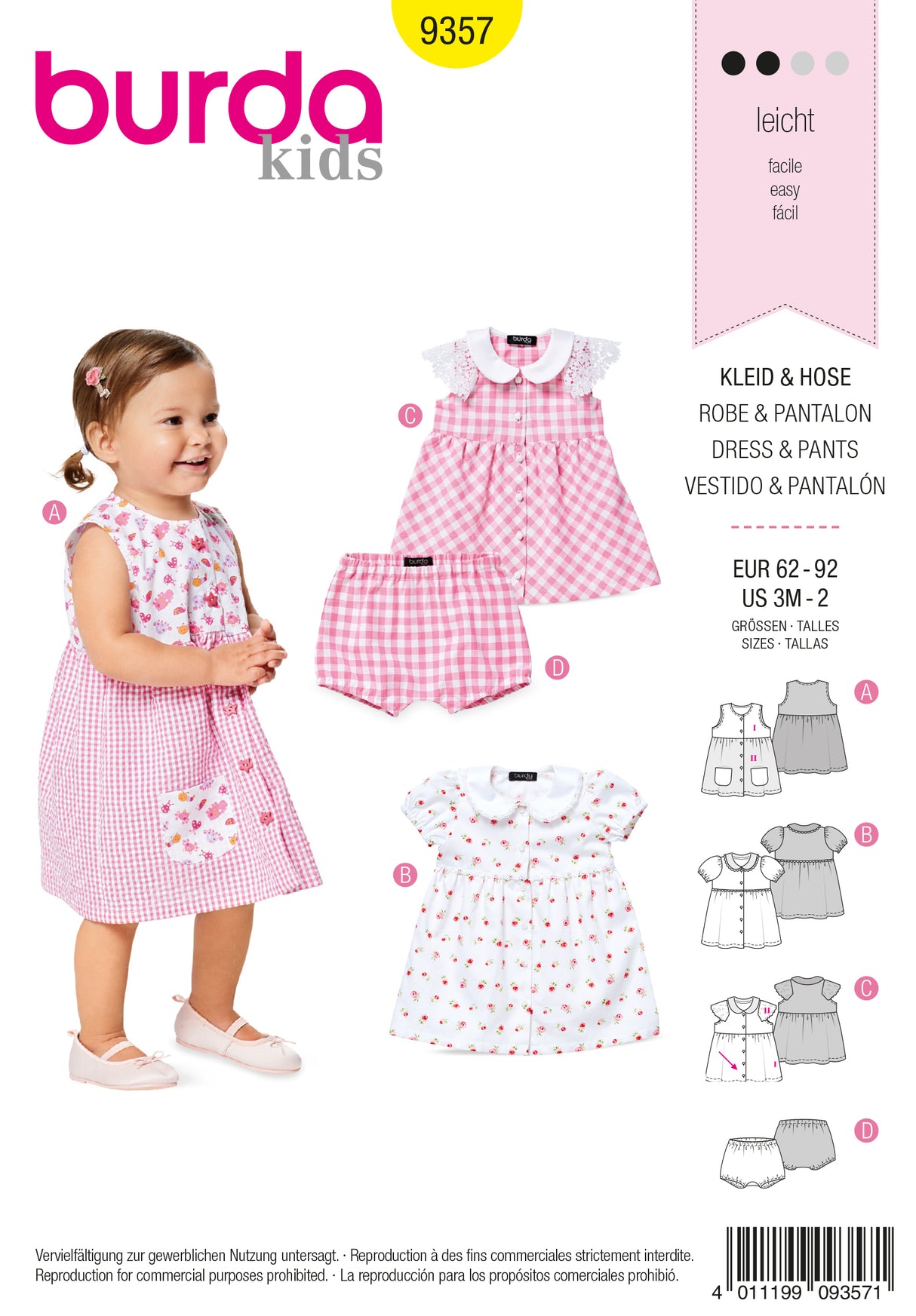 Patron Burda n°9357 – Robe et pantalon pour enfant