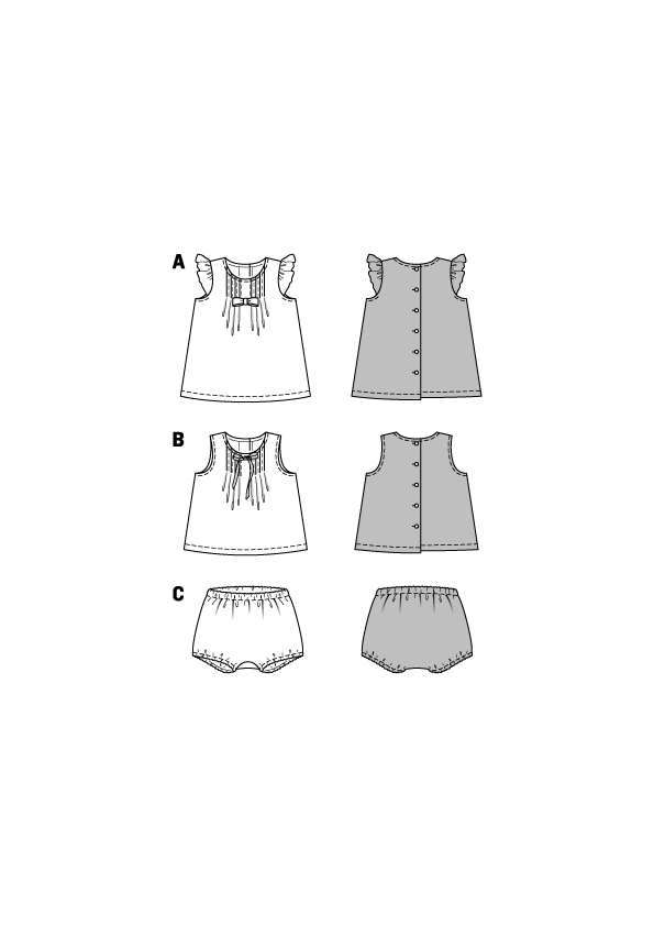 Patron Burda n°9358 – Ensemble bébé