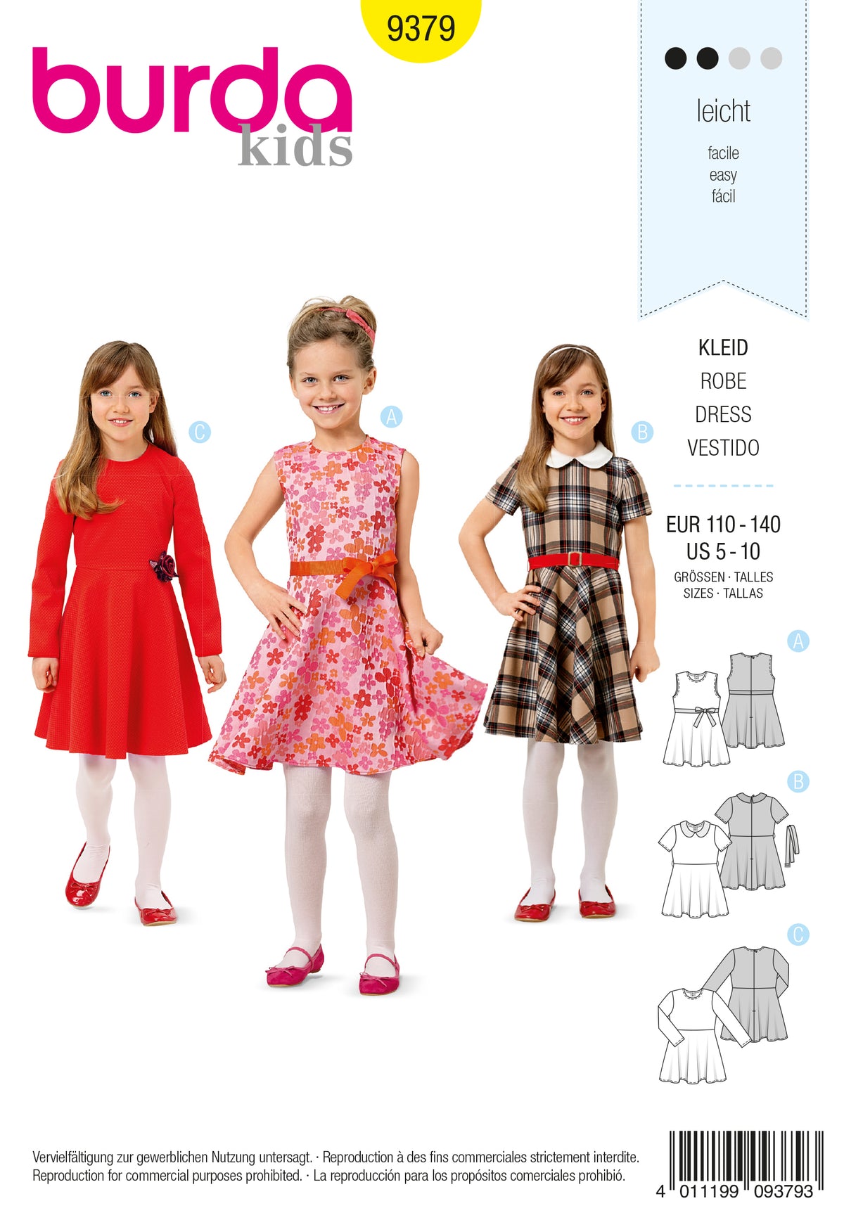 Patron Burda n°9379 – Robe pour enfant