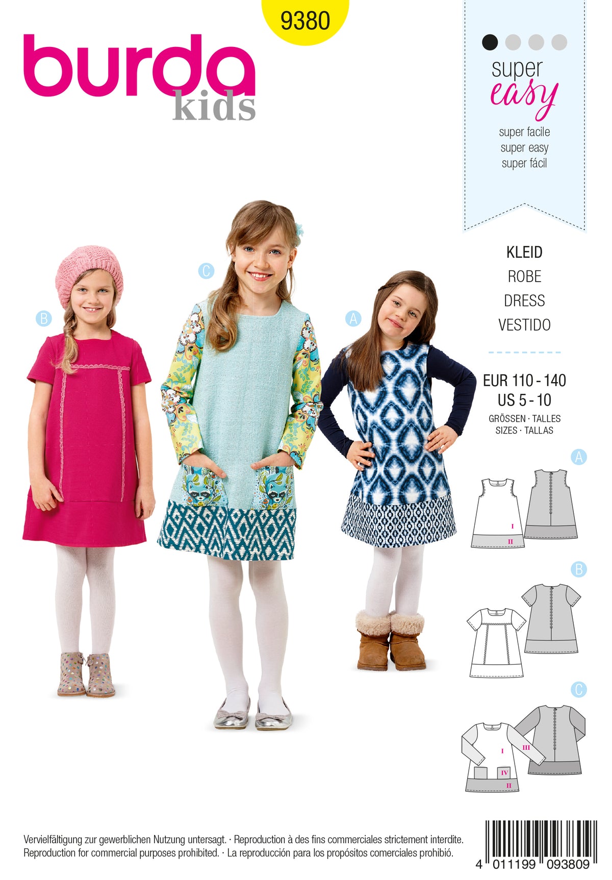 Patron Burda n°9380 – Robe pour enfant