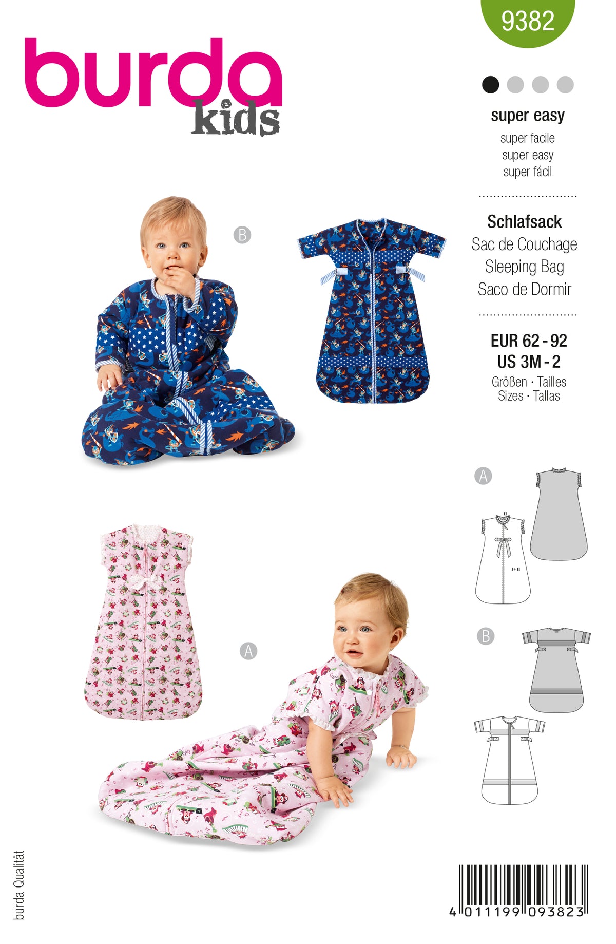 Patron Burda n°9382 – Gigoteuse pour bébé
