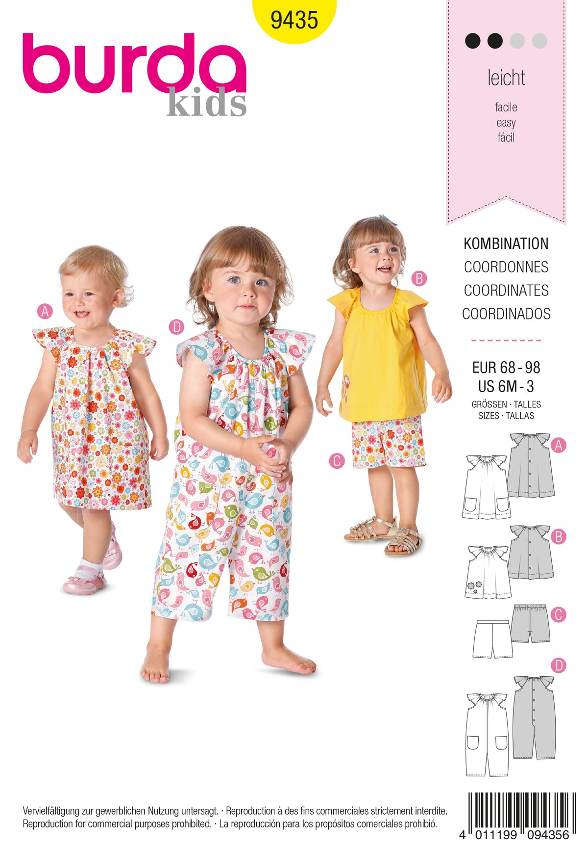 Patron Burda n°9435 – Ensemble coordonné pour enfants
