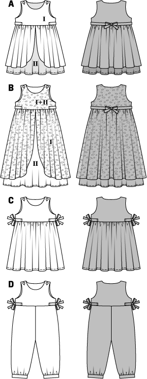 Patron Burda n°9460 – Robe et combinaison pour enfants