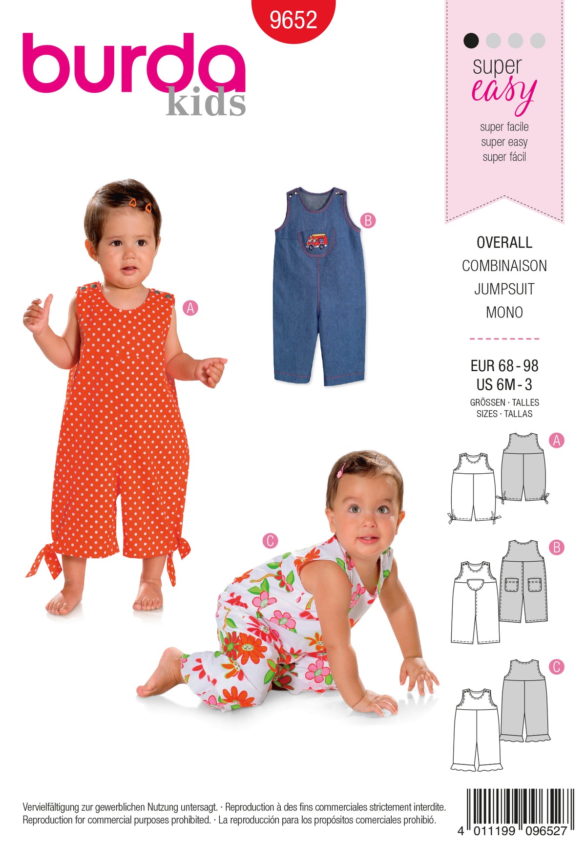 Patron Burda n°9652 – Combinaison pour enfant