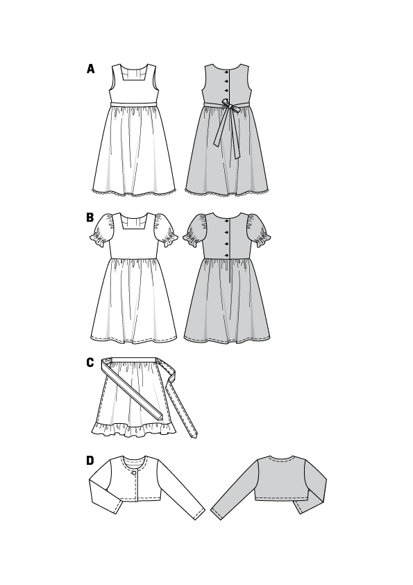 Patron Burda n°9702 – Ensemble de vêtements pour enfants