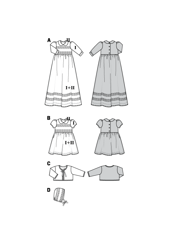 Patron Burda n°9804 – Robe de baptême pour bébé