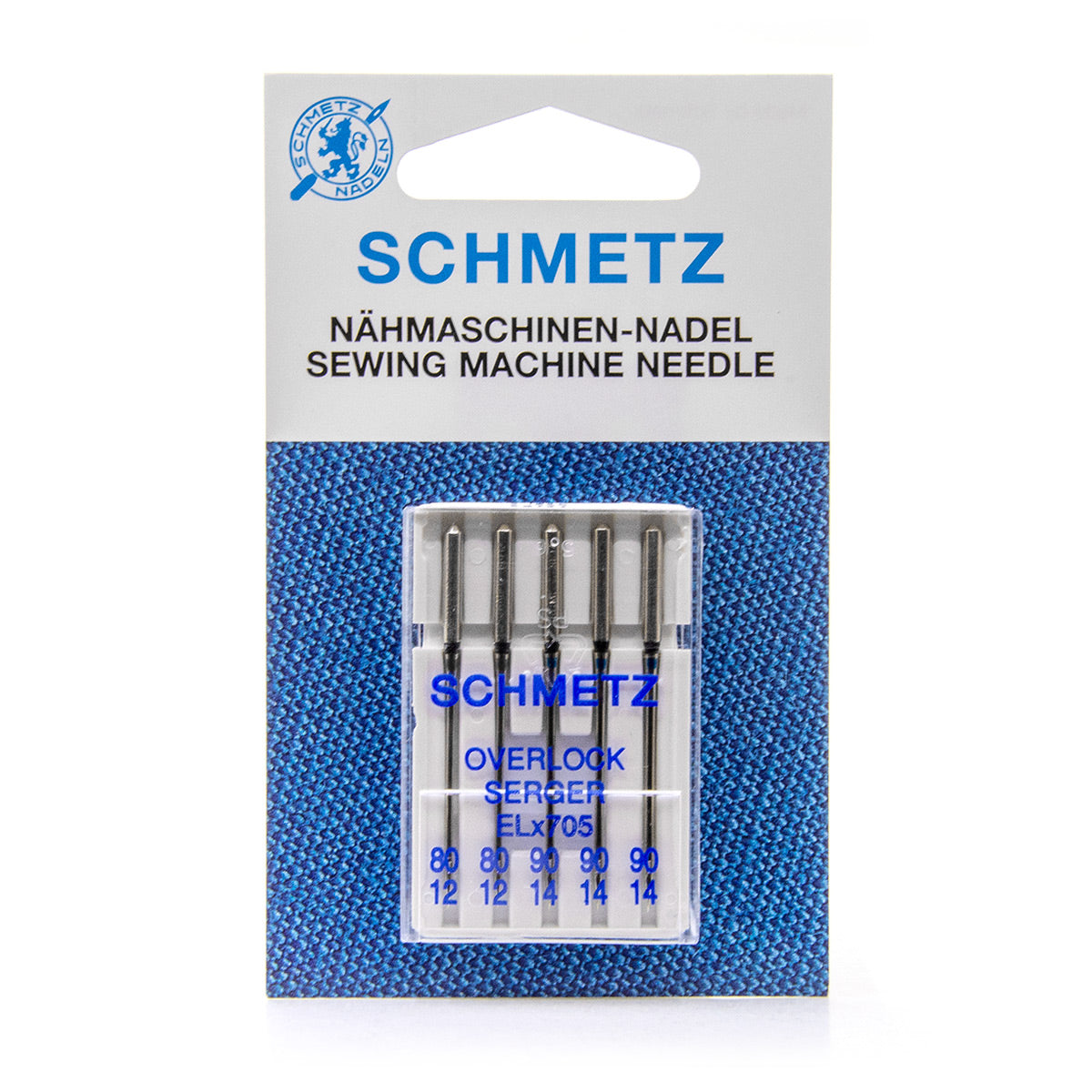 Assortiment de 5 aiguilles machine SCHMETZ Overlock - Tailles 80-90