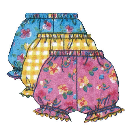 Patron Butterick n°5625 – Ensemble pour bébé : barboteuse, chasuble, culotte et chapeau