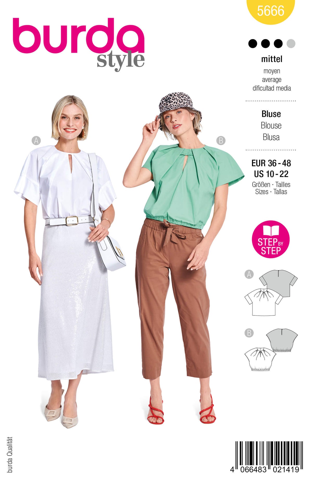Patron Burda 5666 – Chemisier femme élégant