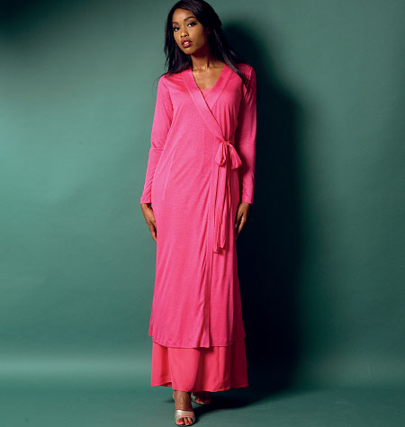 Patron Butterick n°5963 – Ensemble de détente : robe de chambre, haut, chemise de nuit, pantalon et sac
