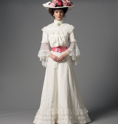 Patron Butterick n°5970 – Ensemble historique : haut ajusté, jupe longue et ceinture