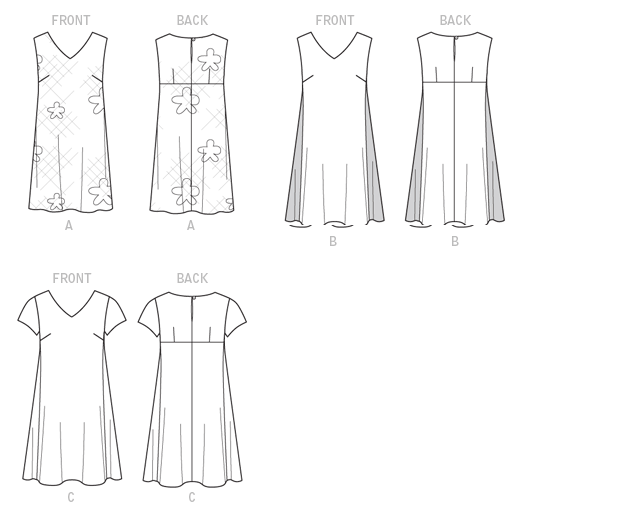Patron Butterick n°6317 - Robe à encolure en V