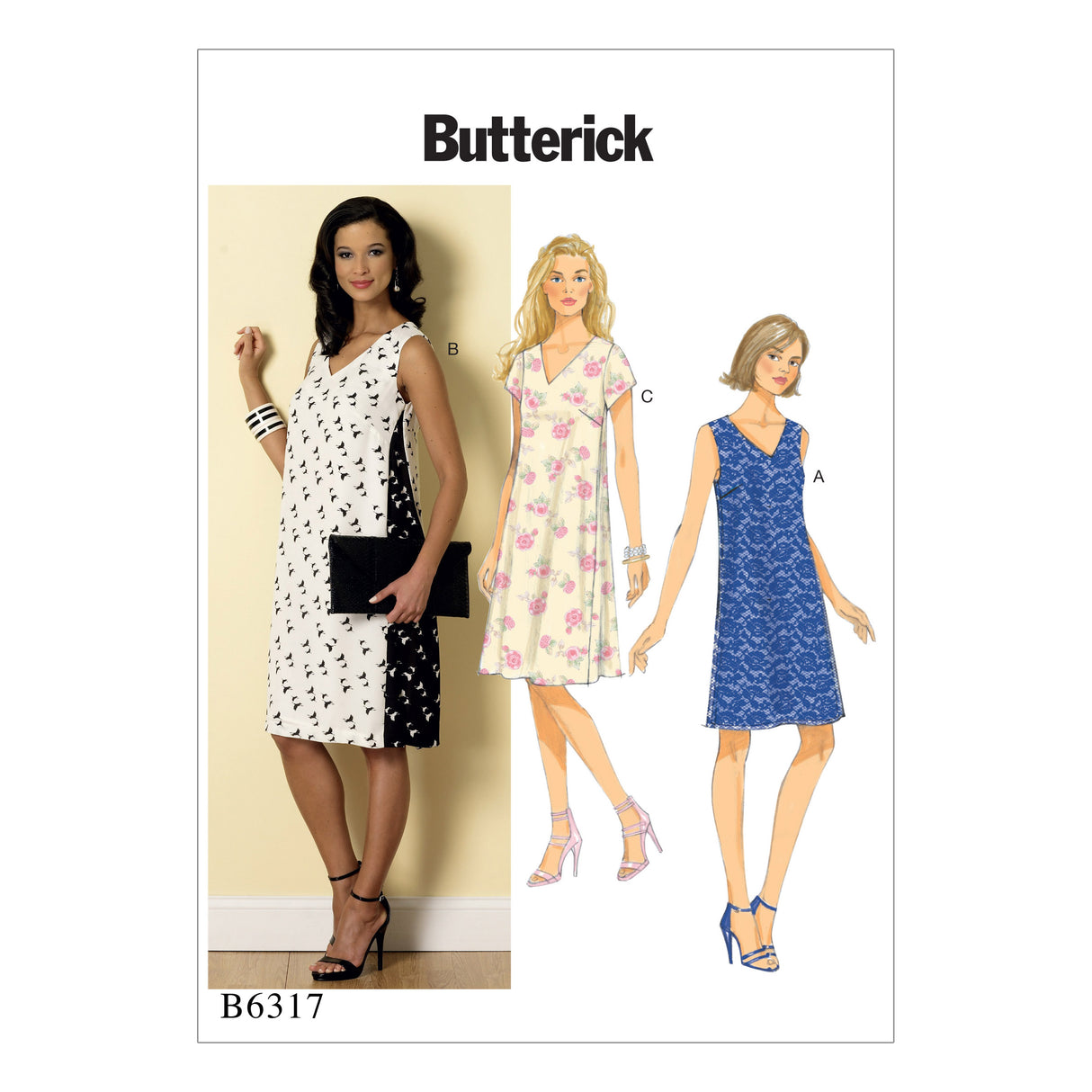 Patron Butterick n°6317 - Robe à encolure en V