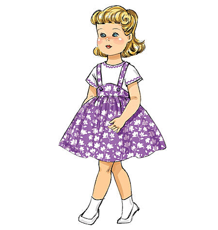 Patron Butterick n°6336 - Tenues rétro pour poupée de 46 cm