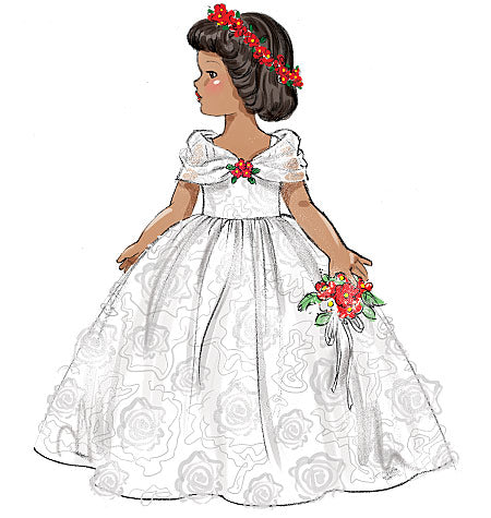 Patron Butterick n°6336 - Tenues rétro pour poupée de 46 cm