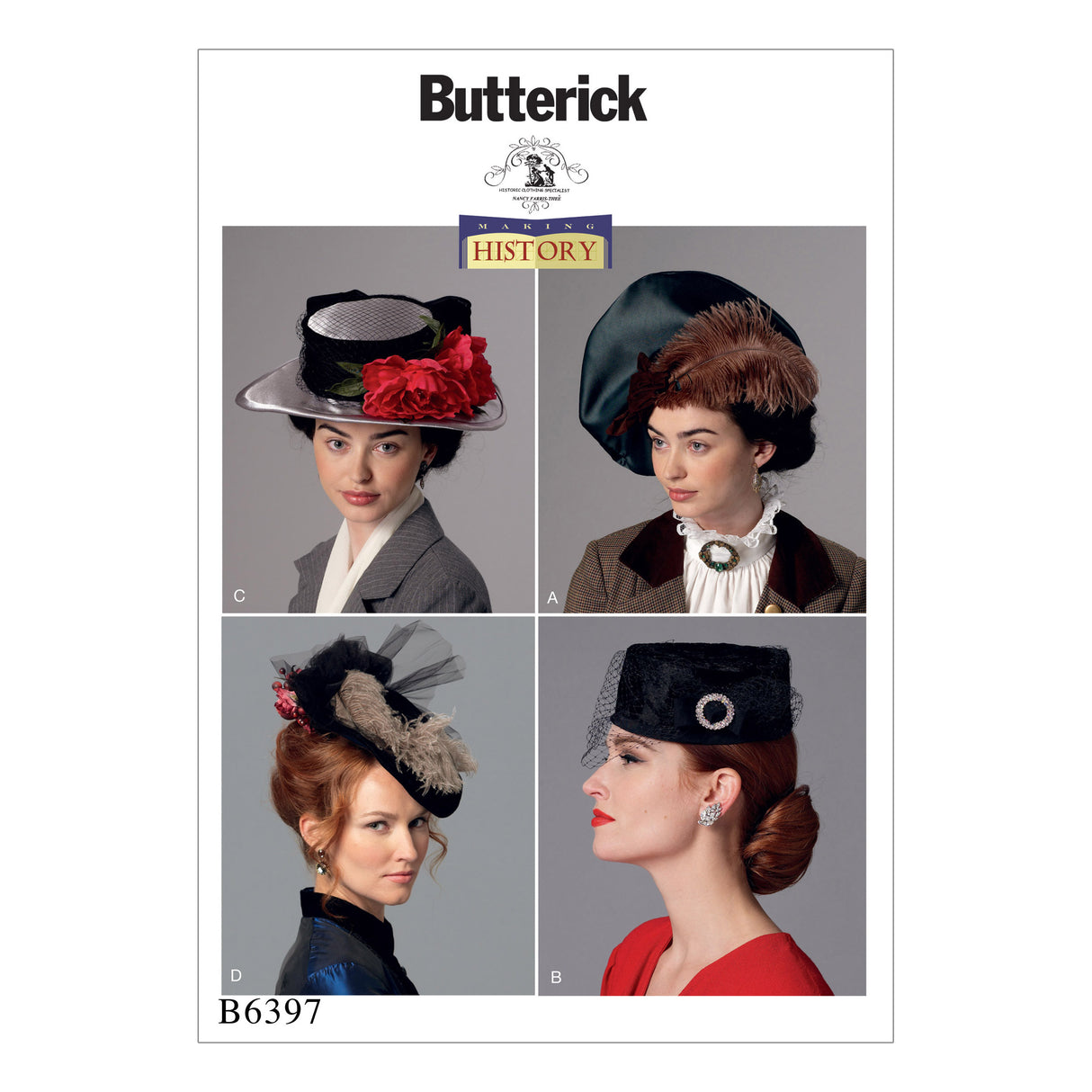 Patron Butterick n°6397 - Chapeaux élégants en quatre styles