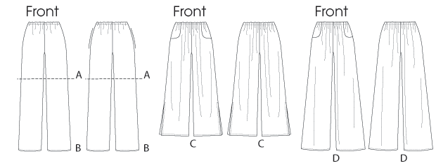 Patron Butterick n°6750 - Shorts et pantalons à taille élastique