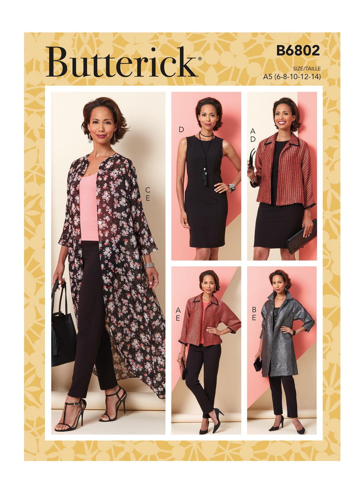 Patron Butterick n°6802 - Veste, robe et pantalon élégants