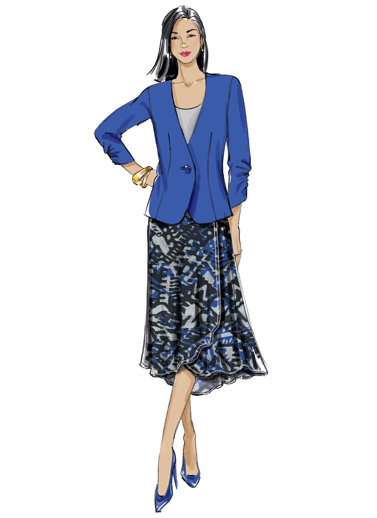 Patron Butterick n°6860 - Veste, jupe et pantalon