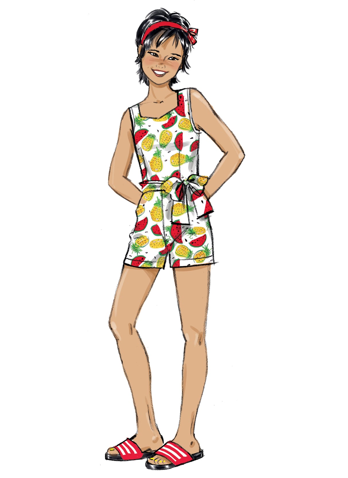 Patron Butterick n°6888 - Robe, combinaison et barboteuse pour fille