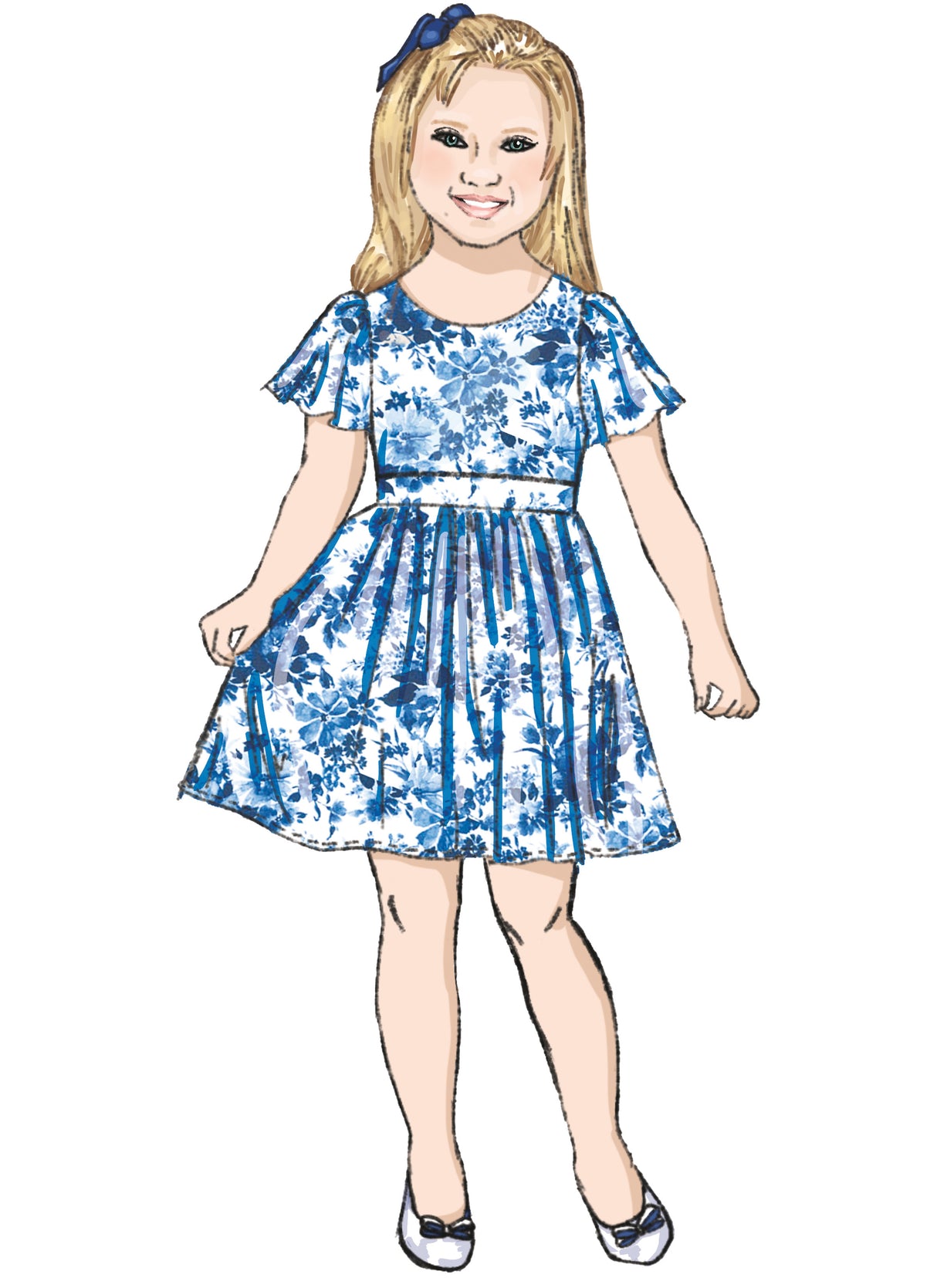 Patron Butterick n°6908 – Robe, combinaison et barboteuse pour enfants