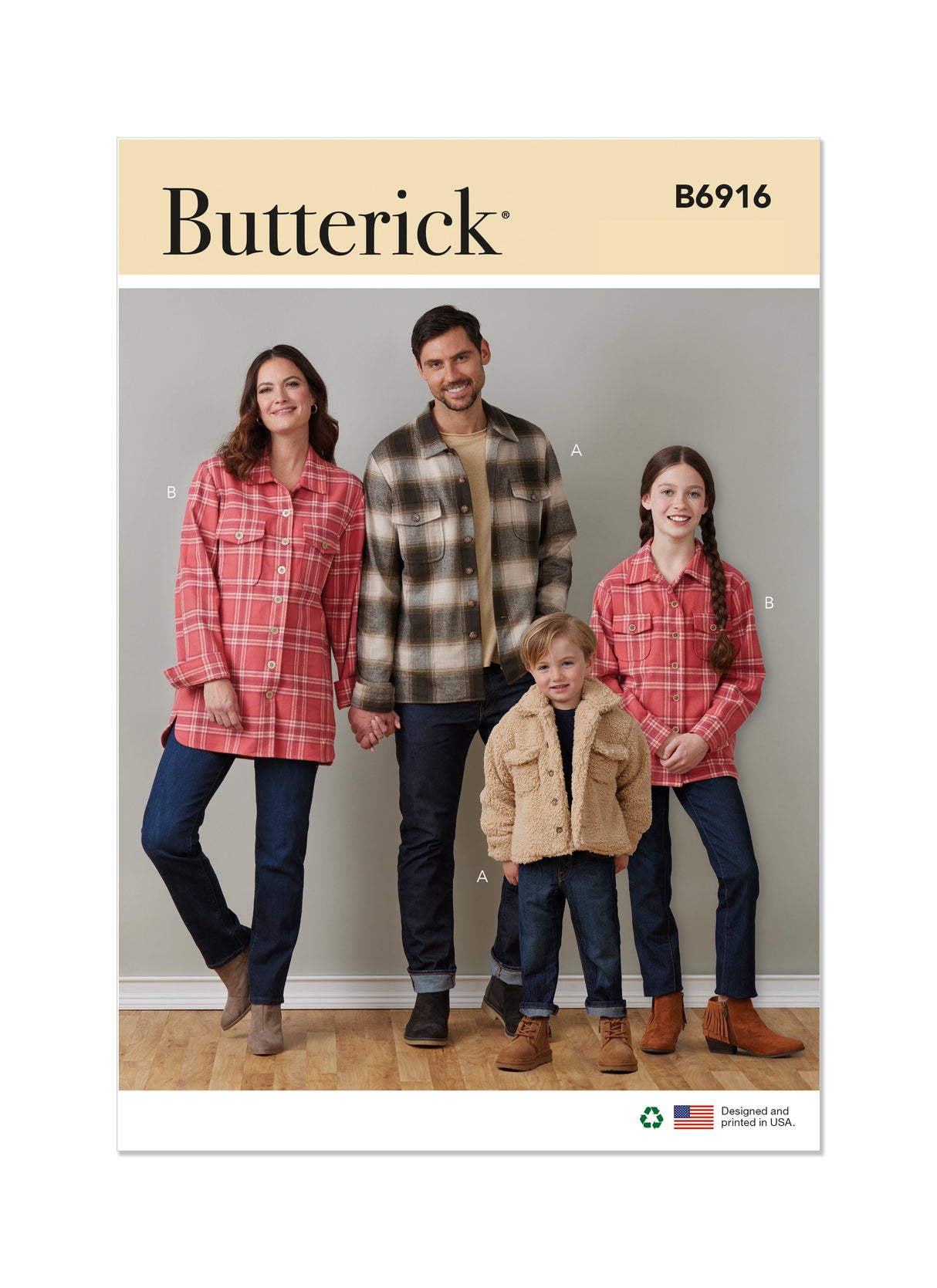 Patron Butterick n°6916 – Veste pour enfants, adolescents et adultes