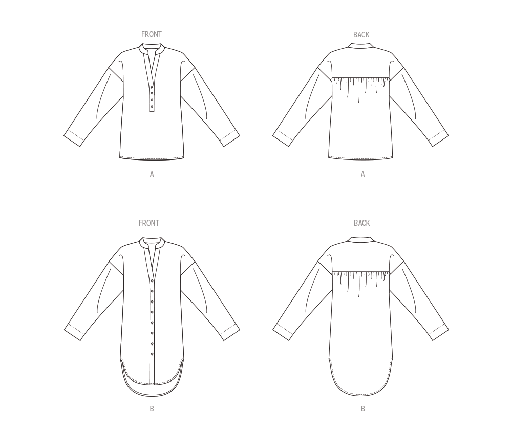 Patron Butterick n°6929 – Haut et tunique amples pour femmes