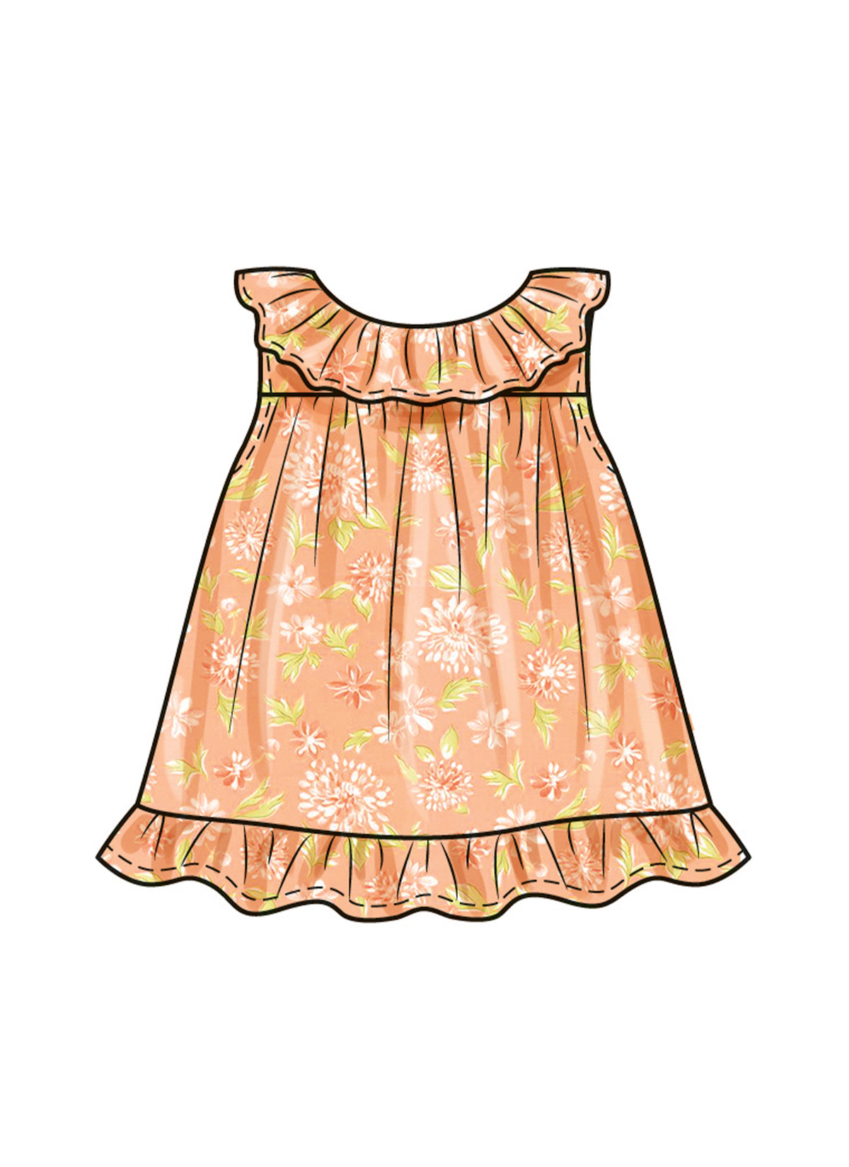 Patron Butterick n°6935 – Ensemble haut, culotte et chapeau pour bébé