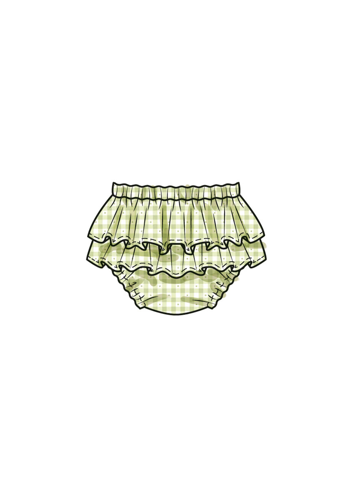 Patron Butterick n°6935 – Ensemble haut, culotte et chapeau pour bébé