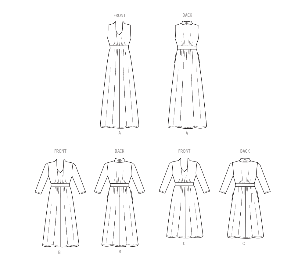 Patron Butterick n°6940 – Robe en maille avec ceinture froncée