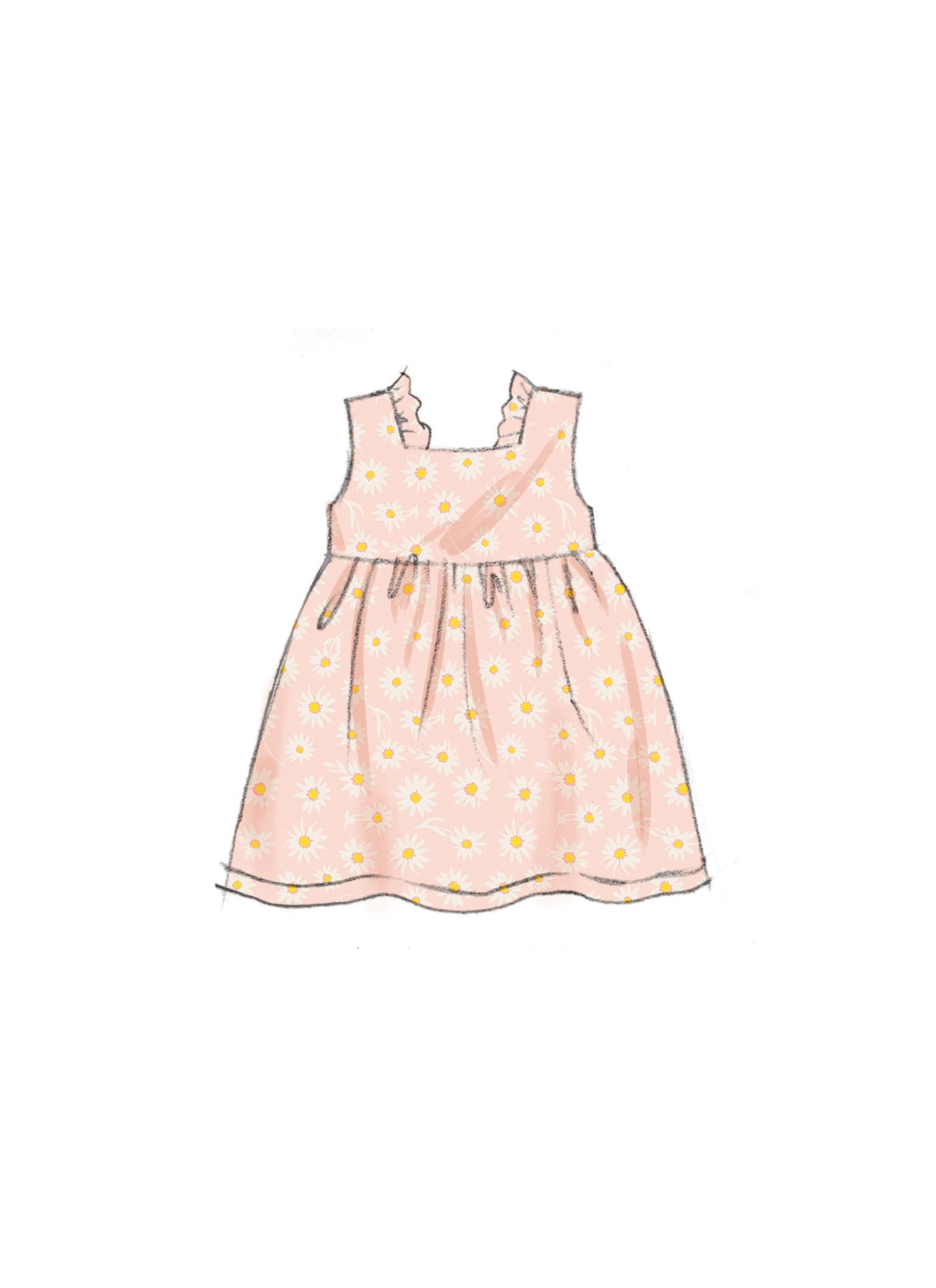 Patron Butterick n°6950 - Ensemble pour bébés : barboteuse, robe, bloomer et bandeau