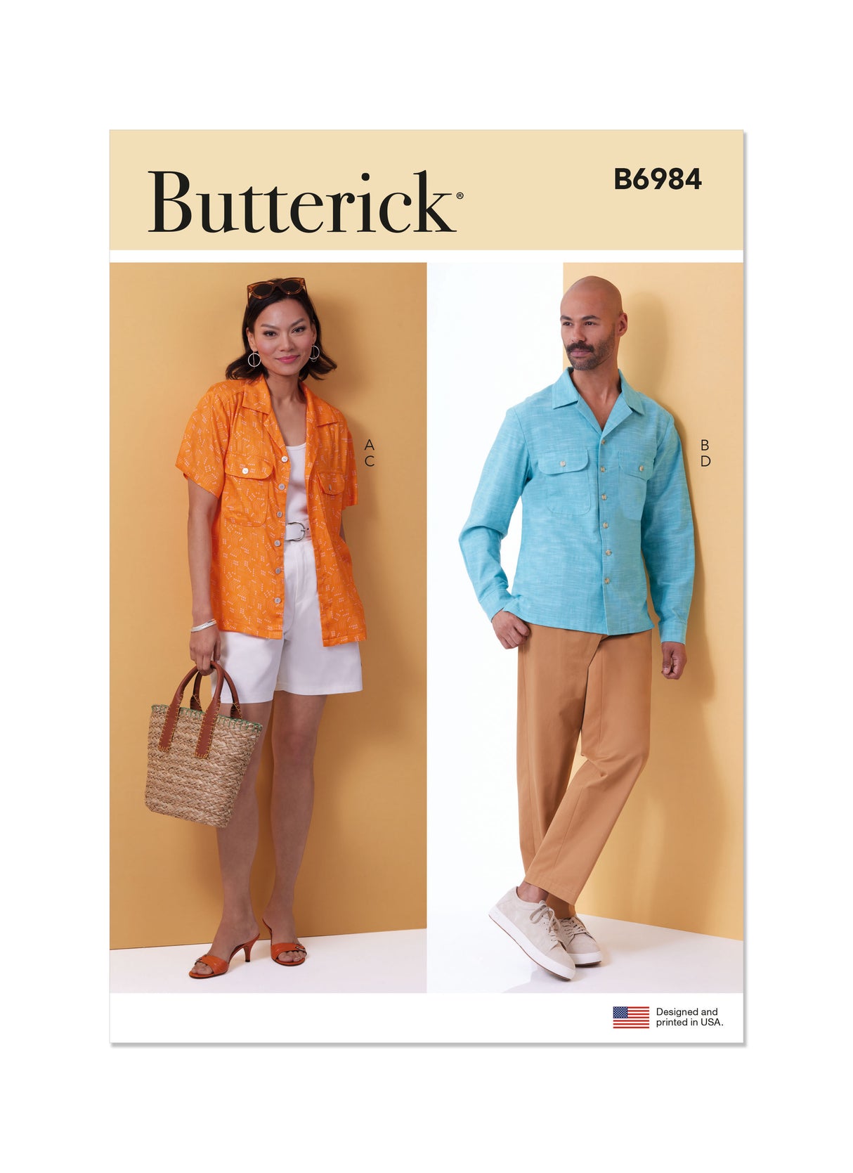 Patron Butterick n°6984 - Chemise, short et pantalon unisexe