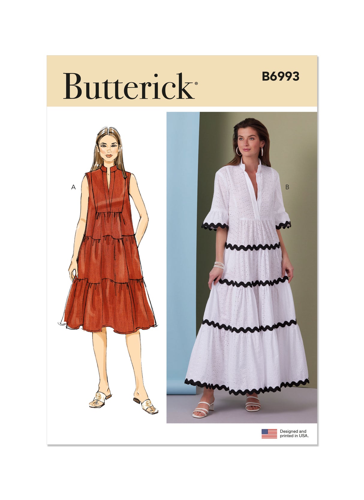 Patron Butterick n°6993 - Robe ample avec col montant
