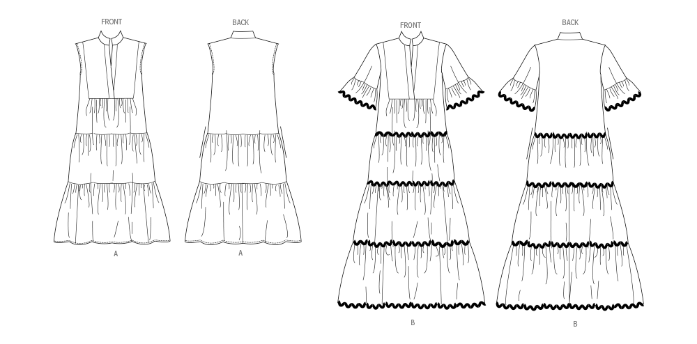 Patron Butterick n°6993 - Robe ample avec col montant