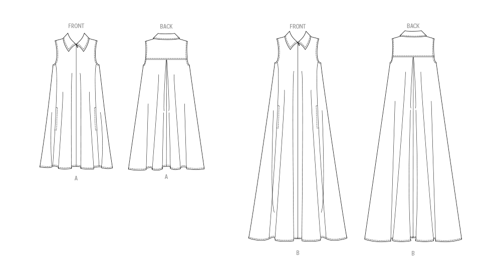 Patron Butterick n°6994 - Robe ample avec col et fermeture éclair invisible
