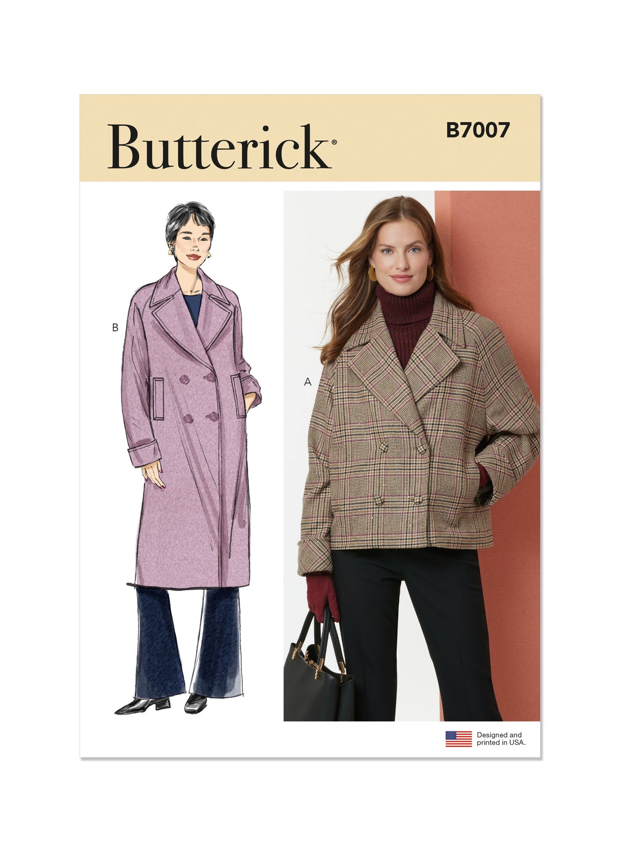 Patron Butterick n°7007 – Veste et manteau à double boutonnage