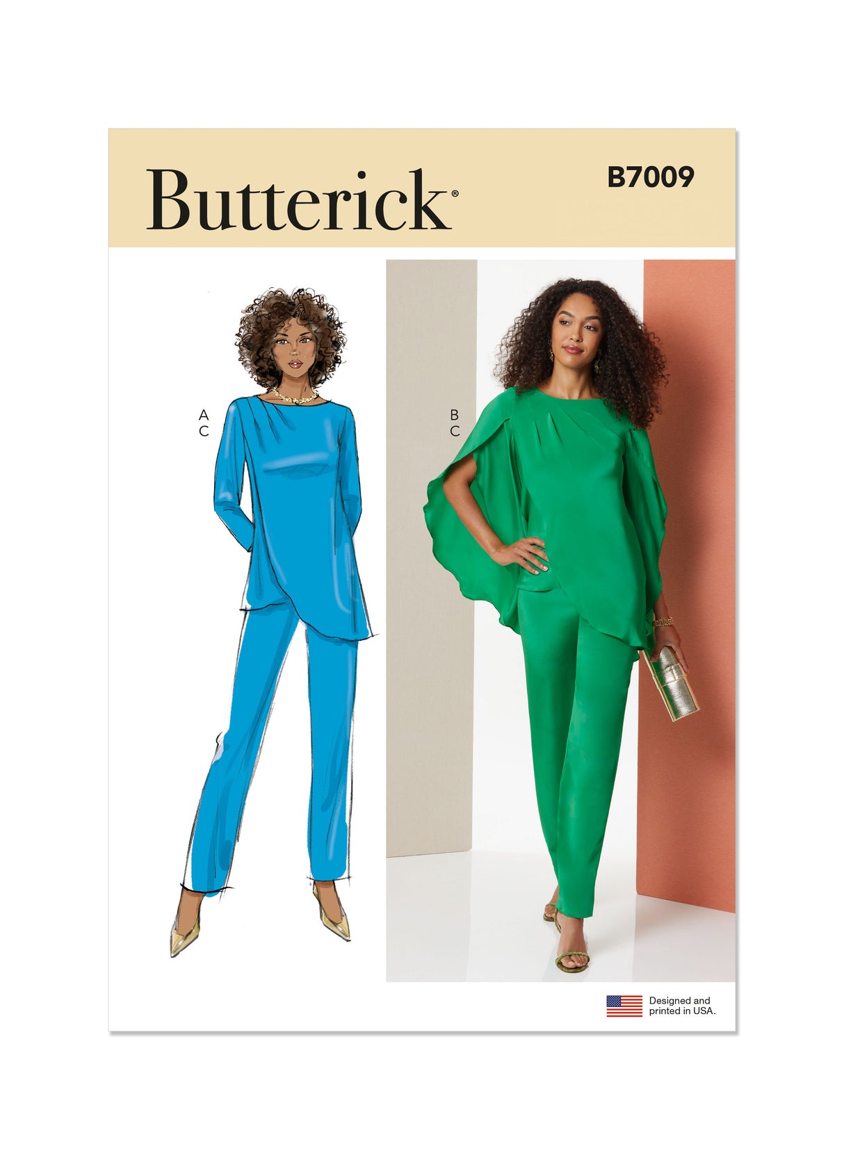 Patron Butterick n°7009 – Tunique asymétrique et pantalon fuselé