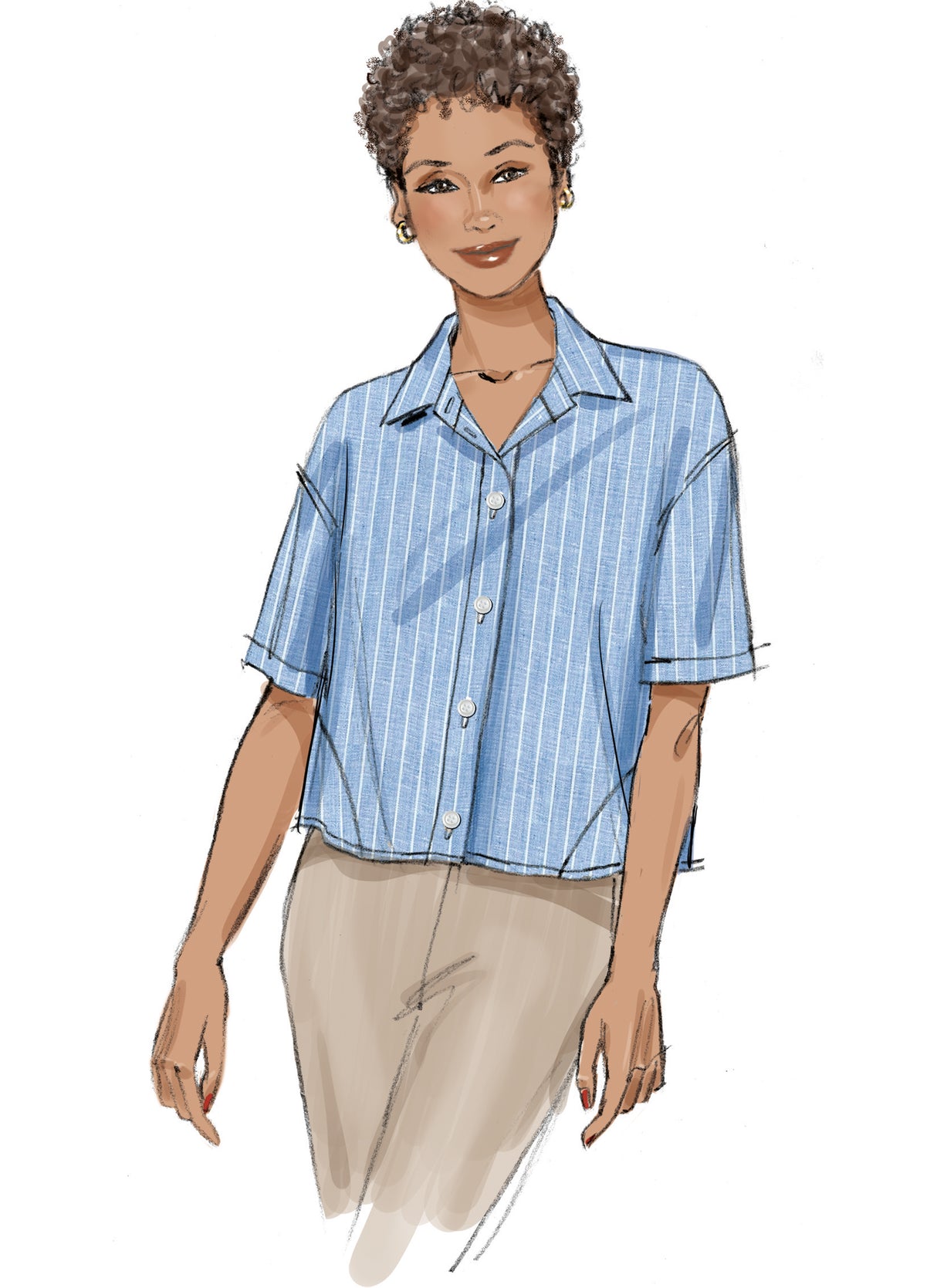 Patron Butterick n°7011 – Chemise boutonnée avec variations de manches