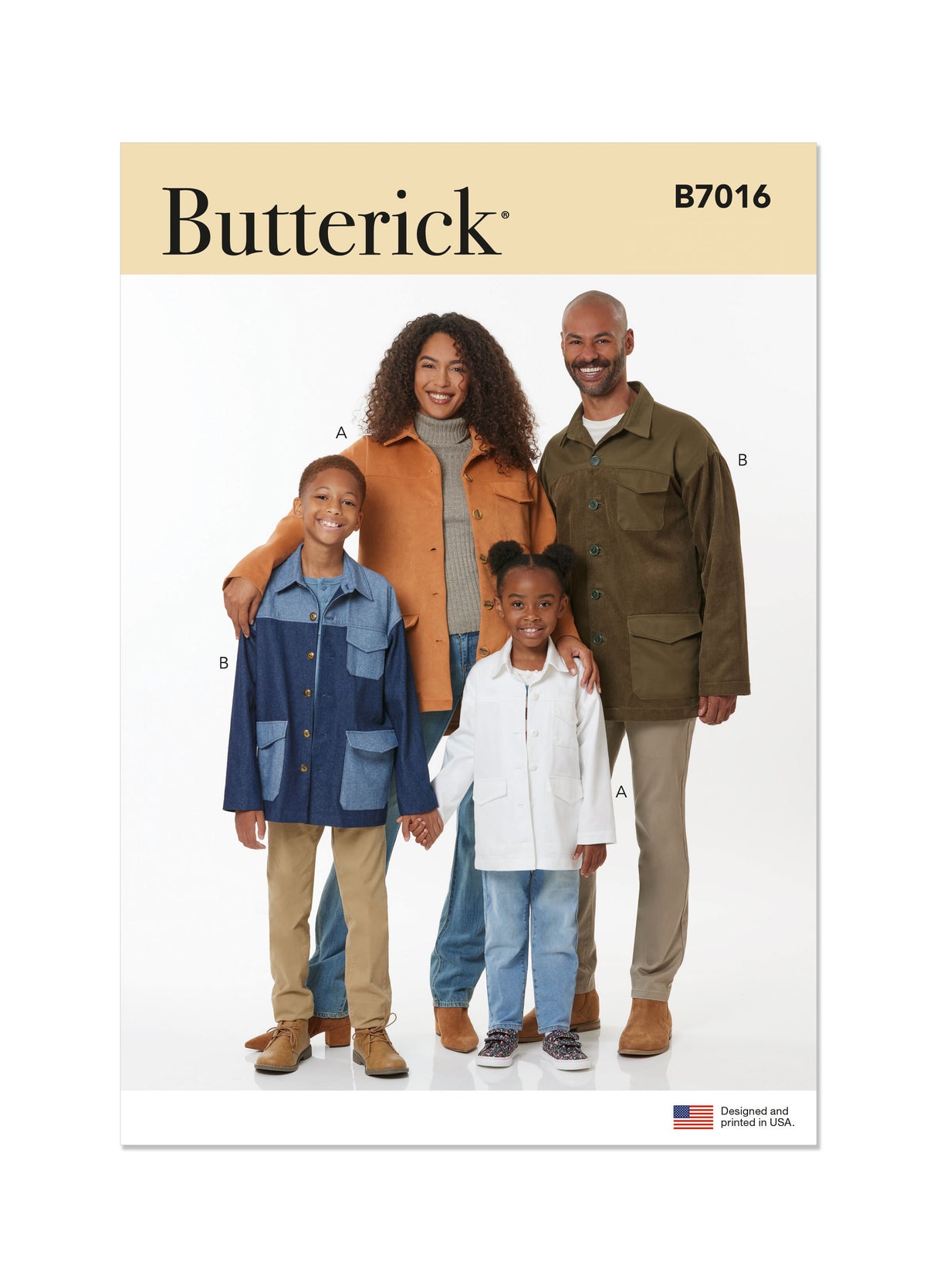 Patron Butterick n°7016 – Veste boutonnée pour toute la famille